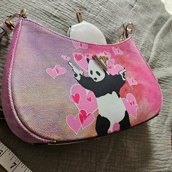 GUESS X BANKSY BRANDALISED TOP ZIP SHOULDER - Handbag - Picture 10 of 11